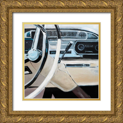 1950s Car Dashboard Gold Ornate Wood Framed Art Print with Double Matting by Atelier B Art Studio