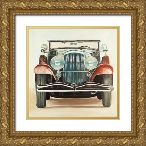 Old 1920s Luxury Car Gold Ornate Wood Framed Art Print with Double Matting by Atelier B Art Studio