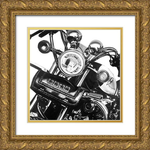 Realistic Motorcycle Gold Ornate Wood Framed Art Print with Double Matting by Atelier B Art Studio