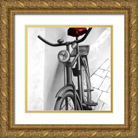 Abandoned Bicycle Gold Ornate Wood Framed Art Print with Double Matting by Atelier B Art Studio