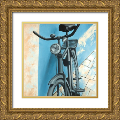 Abandoned Bicycle Gold Ornate Wood Framed Art Print with Double Matting by Atelier B Art Studio