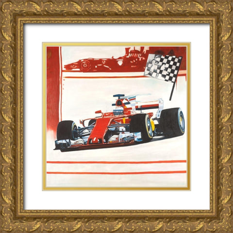 Motorsport Gold Ornate Wood Framed Art Print with Double Matting by Atelier B Art Studio