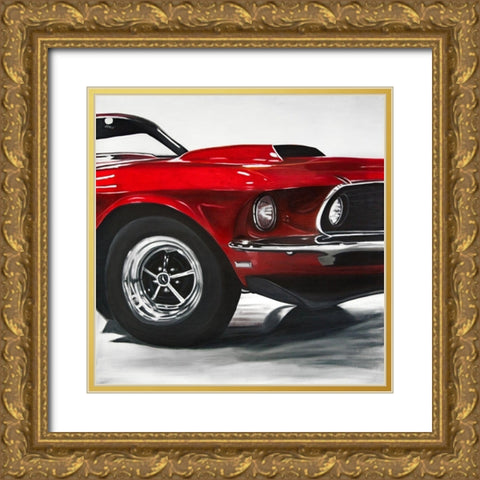 CLASSIC CAR Gold Ornate Wood Framed Art Print with Double Matting by Atelier B Art Studio
