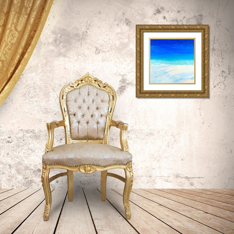 Satellite View of the Ocean Gold Ornate Wood Framed Art Print with Double Matting by Atelier B Art Studio