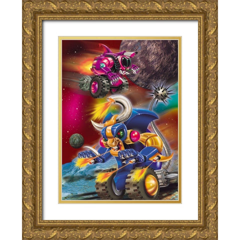 Space 2 Gold Ornate Wood Framed Art Print with Double Matting by Hoenderkamp, Patrick