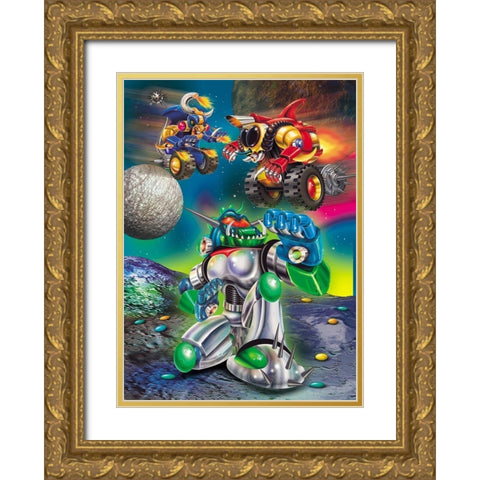 Space 3 Gold Ornate Wood Framed Art Print with Double Matting by Hoenderkamp, Patrick