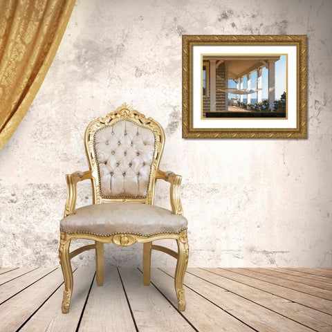 Seaside Hammock Gold Ornate Wood Framed Art Print with Double Matting by Pollera, Daniel