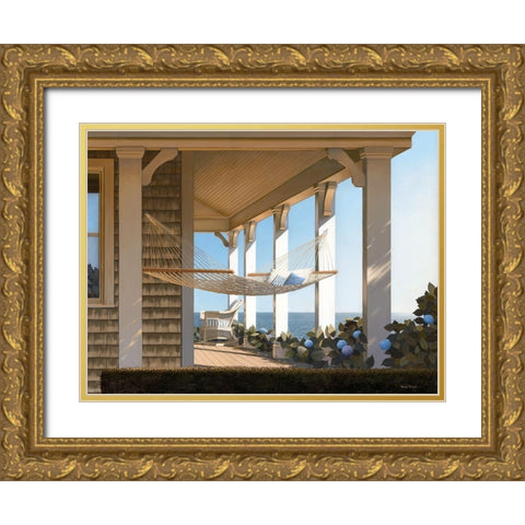 Seaside Hammock Gold Ornate Wood Framed Art Print with Double Matting by Pollera, Daniel