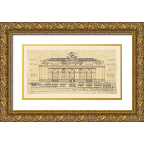 Grand Central Station Gold Ornate Wood Framed Art Print with Double Matting by Vilar, Roger