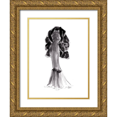 Evening Coat Gold Ornate Wood Framed Art Print with Double Matting by Amico, Tina