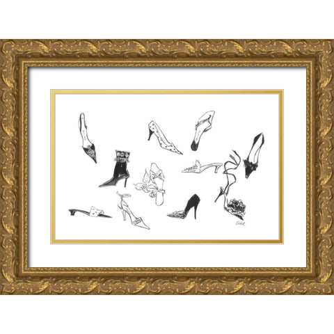 Dix Chaussures Gold Ornate Wood Framed Art Print with Double Matting by Amico, Tina