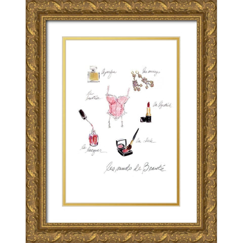 Les Musts de Beauté Gold Ornate Wood Framed Art Print with Double Matting by Amico, Tina