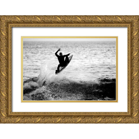 Airborne Gold Ornate Wood Framed Art Print with Double Matting by Anonymous