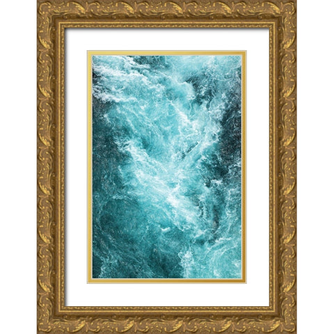 River Flow Gold Ornate Wood Framed Art Print with Double Matting by Anonymous