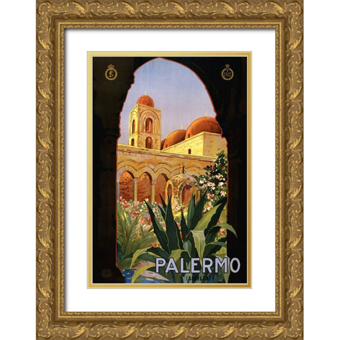 Palermo Gold Ornate Wood Framed Art Print with Double Matting by Anonymous