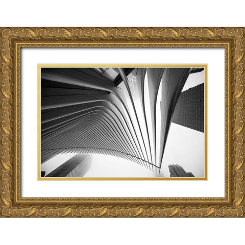 World Trade Center Architecture Gold Ornate Wood Framed Art Print with Double Matting by Graciet, Stephane