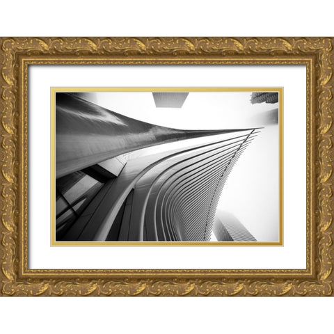 World Trade center Architecture II Gold Ornate Wood Framed Art Print with Double Matting by Graciet, Stephane