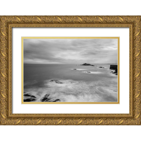 Saint-Malo Bay Gold Ornate Wood Framed Art Print with Double Matting by Graciet, Stephane