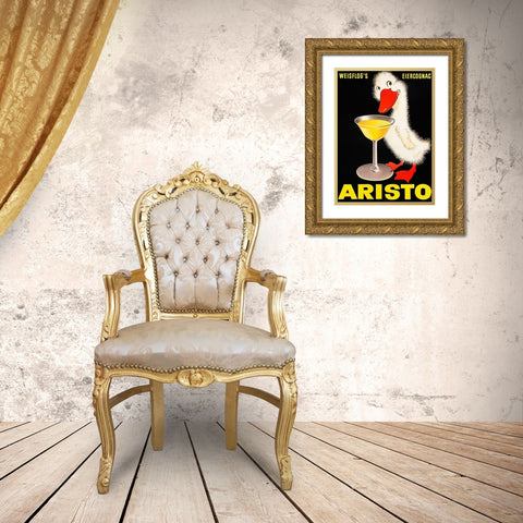 Aristo Cognac, 1957 Gold Ornate Wood Framed Art Print with Double Matting by Anonymous