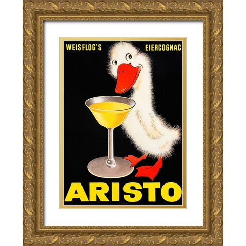 Aristo Cognac, 1957 Gold Ornate Wood Framed Art Print with Double Matting by Anonymous