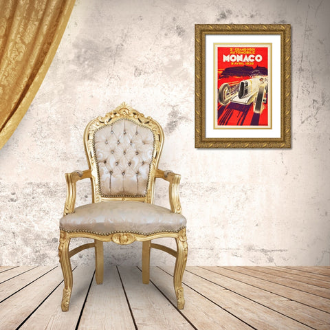 Monaco 1930 Gold Ornate Wood Framed Art Print with Double Matting by Falcuccci, Robert