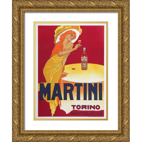 Martini Gold Ornate Wood Framed Art Print with Double Matting by Dudovich, Marcello
