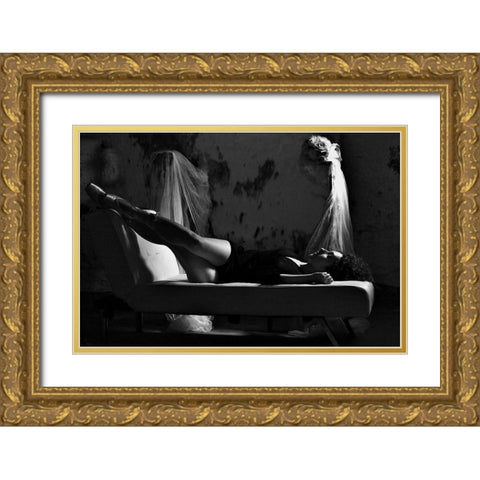 After the Ballet I. Gold Ornate Wood Framed Art Print with Double Matting by Sipos, Judit