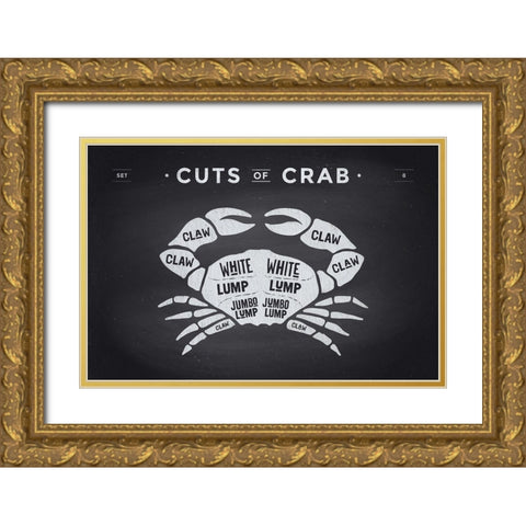 Cuts of Crab Gold Ornate Wood Framed Art Print with Double Matting by Foxys Graphics