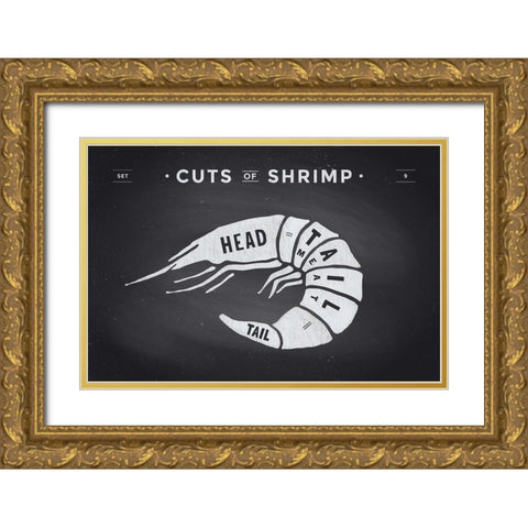 Cuts of Shrimp Gold Ornate Wood Framed Art Print with Double Matting by Foxys Graphics