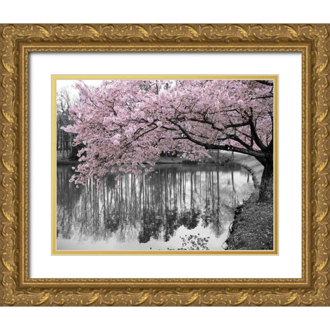 Violet Reflections II Gold Ornate Wood Framed Art Print with Double Matting by Anonymous