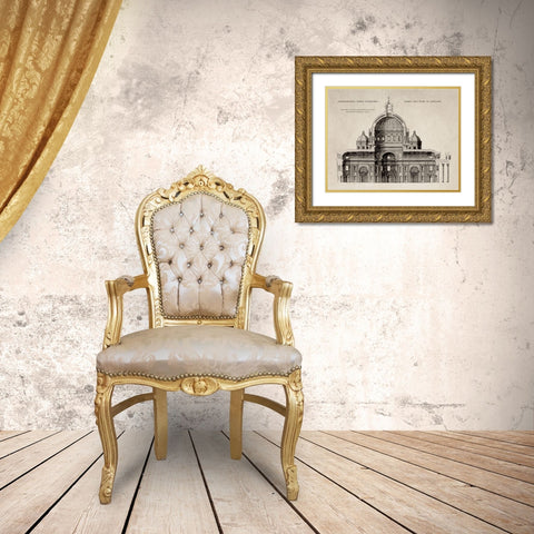 San Pietro by Michelangelo, Sepia Gold Ornate Wood Framed Art Print with Double Matting by Michelangelo