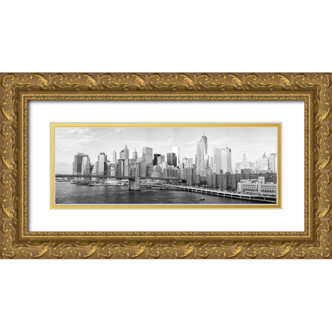 New York City, Downtown Gold Ornate Wood Framed Art Print with Double Matting by Gagliardi, Giovanni