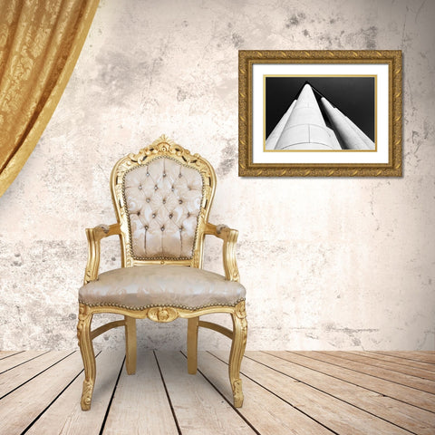 Building Columns Gold Ornate Wood Framed Art Print with Double Matting by Graciet, Stephane