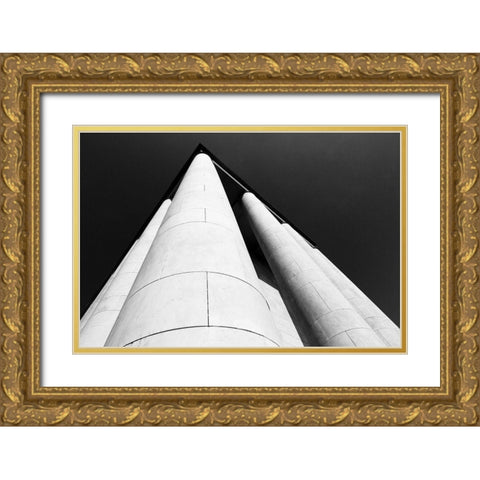 Building Columns Gold Ornate Wood Framed Art Print with Double Matting by Graciet, Stephane