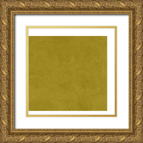 Abstract Mustard Gold Ornate Wood Framed Art Print with Double Matting by Inuit