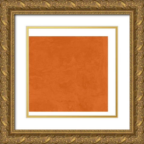 Abstract Orange Gold Ornate Wood Framed Art Print with Double Matting by Inuit