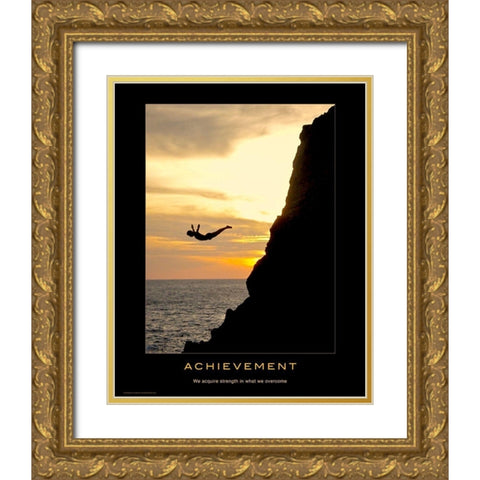 Achievement Gold Ornate Wood Framed Art Print with Double Matting by Anonymous