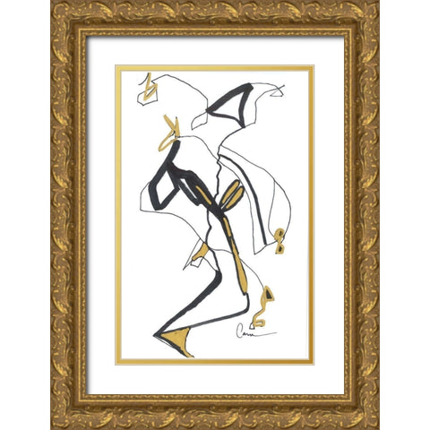 Abstract 101 Gold Ornate Wood Framed Art Print with Double Matting by Carroccio, Lisa
