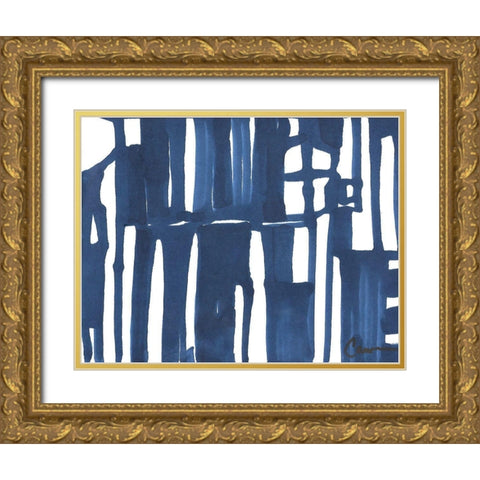 Denim Gold Ornate Wood Framed Art Print with Double Matting by Carroccio, Lisa