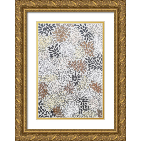 Les Fleurs Gold Ornate Wood Framed Art Print with Double Matting by Carroccio, Lisa