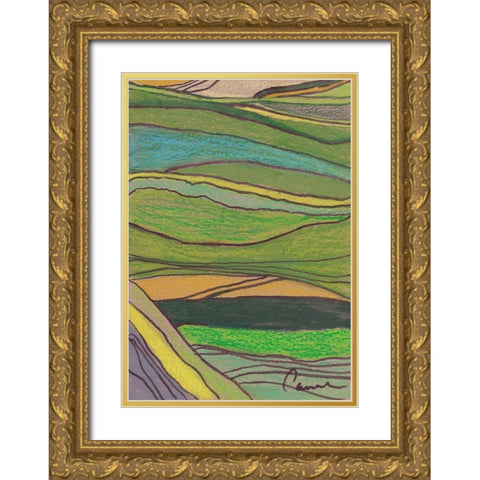Landscape Abstract Gold Ornate Wood Framed Art Print with Double Matting by Carroccio, Lisa
