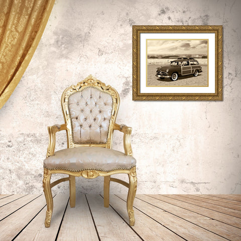 Vintage Woody Sepia Gold Ornate Wood Framed Art Print with Double Matting by Anonymous