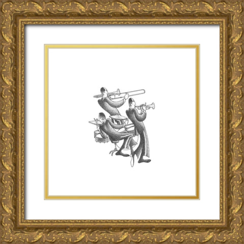 Merengue Feeling Gold Ornate Wood Framed Art Print with Double Matting by Vilar, Roger