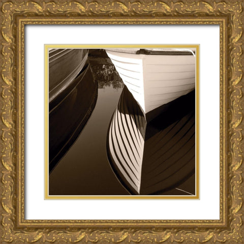 Hull Reflection Gold Ornate Wood Framed Art Print with Double Matting by Brown, Bob