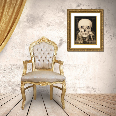 Pierrots Love Gold Ornate Wood Framed Art Print with Double Matting by Anonymous
