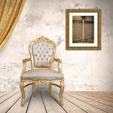 The Column Gold Ornate Wood Framed Art Print with Double Matting by Unknown