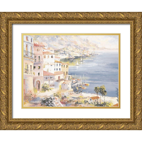 Amalfi Gold Ornate Wood Framed Art Print with Double Matting by Unknown
