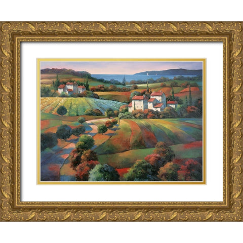 Toscany I Gold Ornate Wood Framed Art Print with Double Matting by Unknown