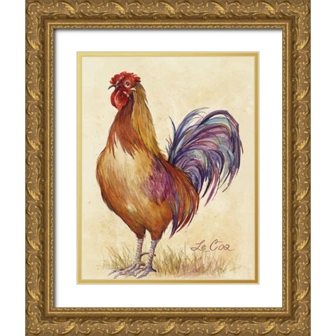Le Coq Gold Ornate Wood Framed Art Print with Double Matting by Unknown