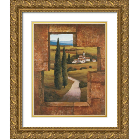 Toscany I Gold Ornate Wood Framed Art Print with Double Matting by Unknown